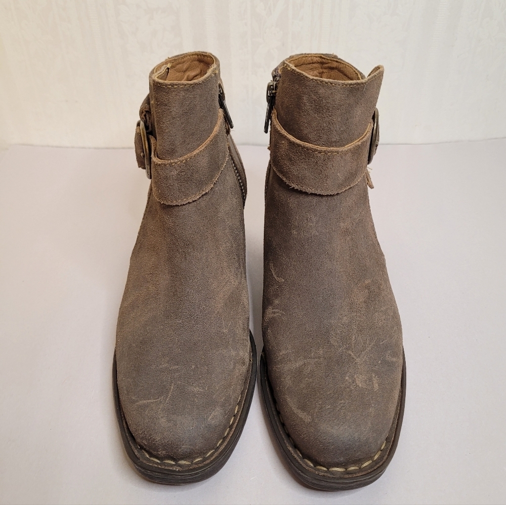 Born Morocco Brown Leather Ankle Boots Size 5.5 - Picture 4 of 11